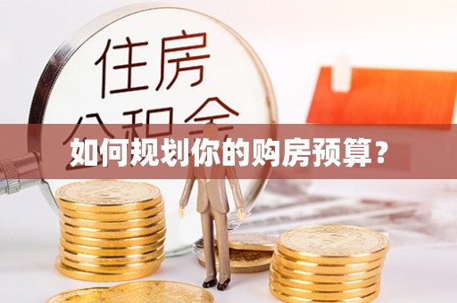 顺河如何规划你的购房预算？